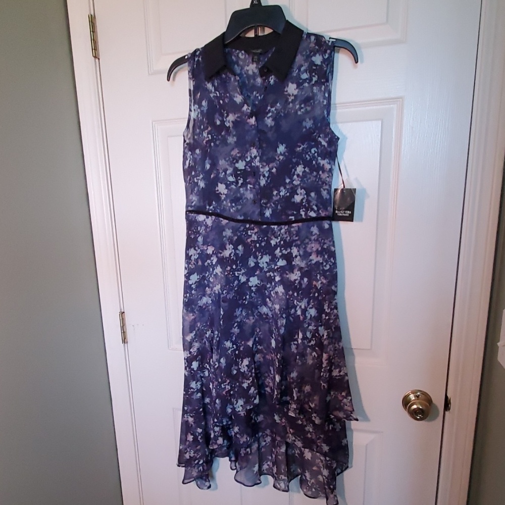 NWT Simply Vera Vera Wang Ruffled Shirt Dress - Picture 2 of 8